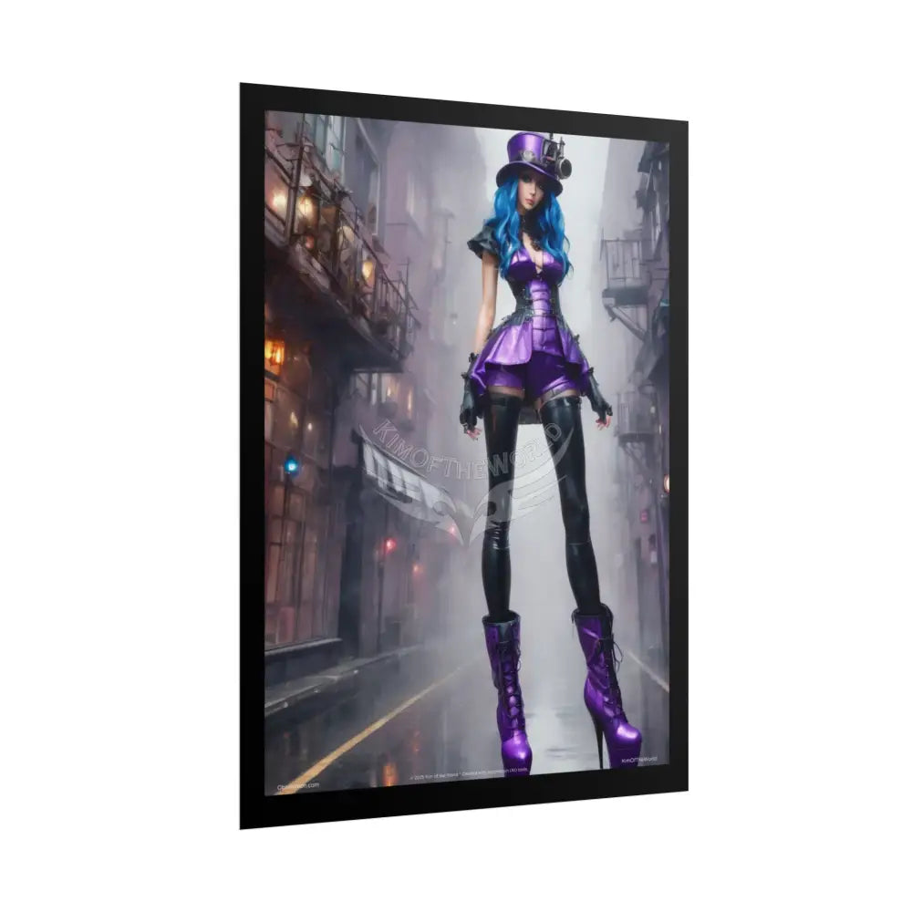 Extreme Towering Anime Giantess Fashion Show Model Rolled Poster — ’Kim of the World’ Tall Stiletto Art Poster