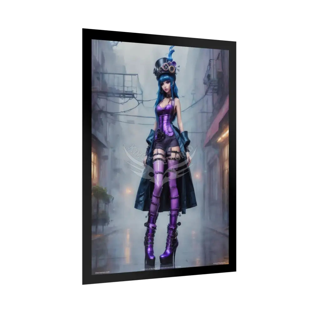 Extreme Towering Anime Giantess Fashion Show Model Rolled Poster — ’Kim of the World’ Tall Stiletto Art Poster