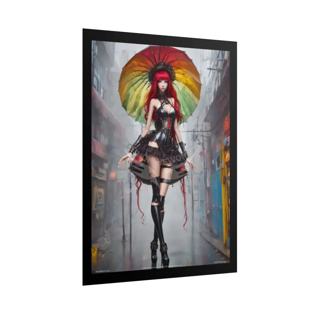 Extreme Towering Anime Giantess Fashion Show Model Rolled Poster — ’Kim of the World’ Tall Stiletto Art Poster