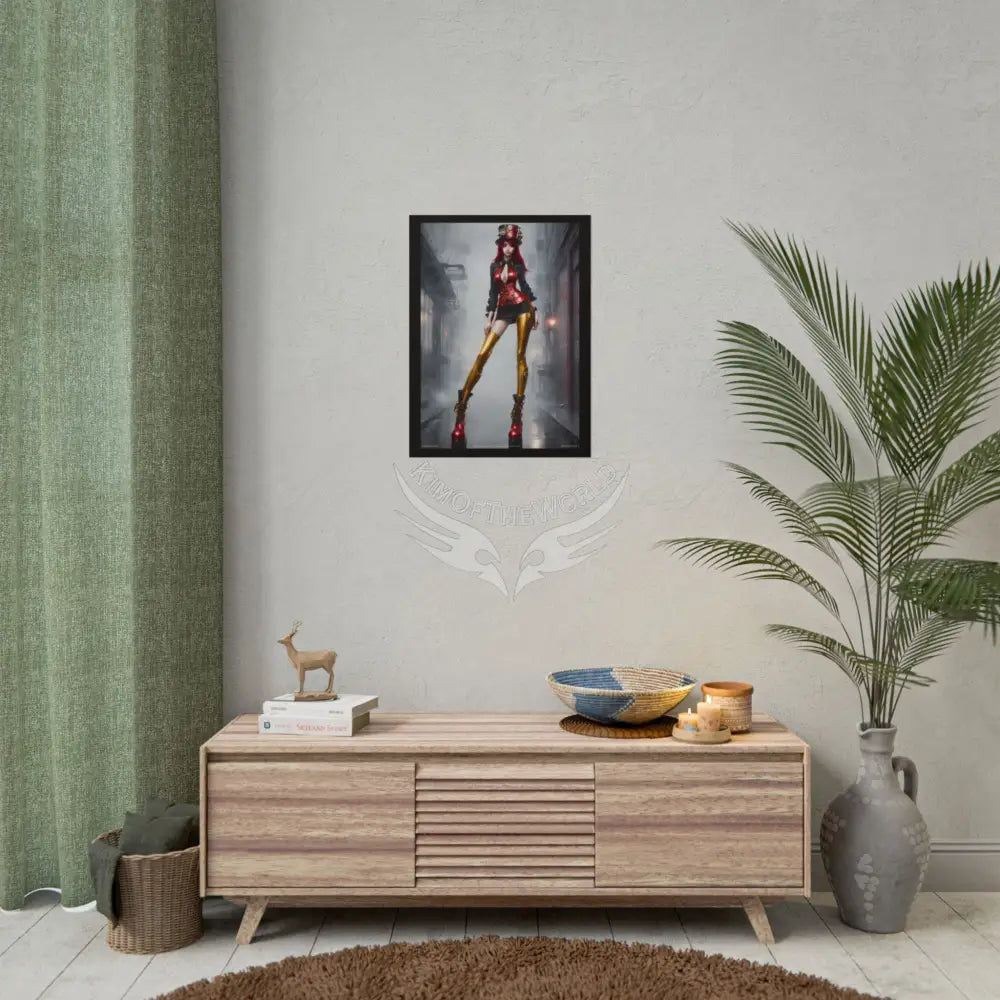 Extreme Towering Anime Giantess Fashion Show Model Rolled Poster — ’Kim of the World’ Tall Stiletto Art Poster