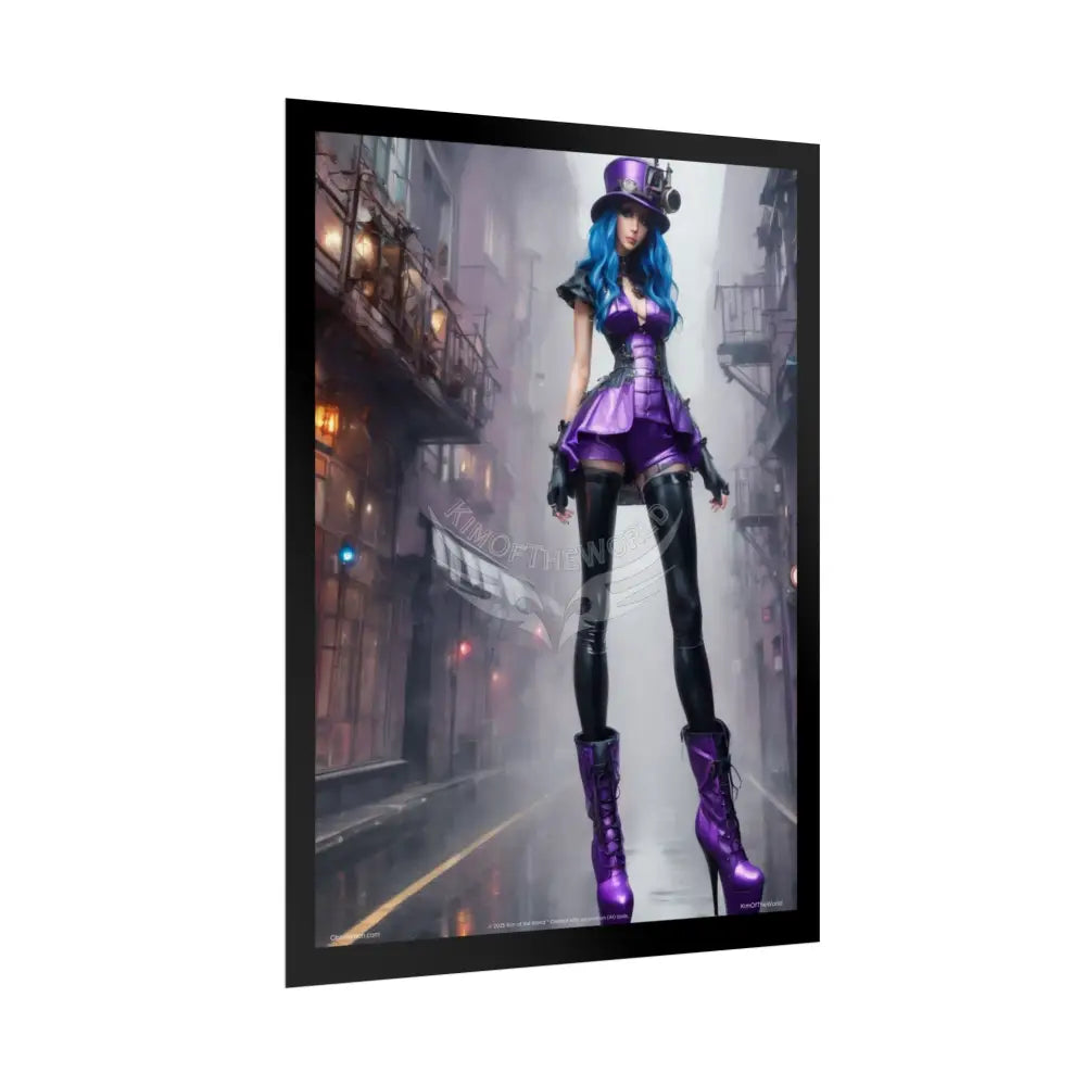 Extreme Towering Anime Giantess Fashion Show Model Rolled Poster — ’Kim of the World’ Tall Stiletto Art Poster