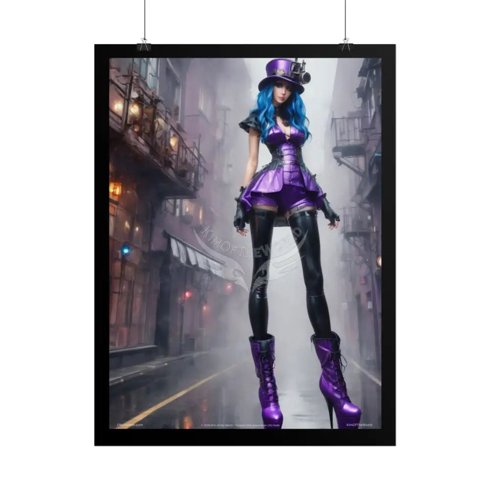 Extreme Towering Anime Giantess Fashion Show Model Rolled Poster — ’Kim of the World’ Tall Stiletto Art Poster
