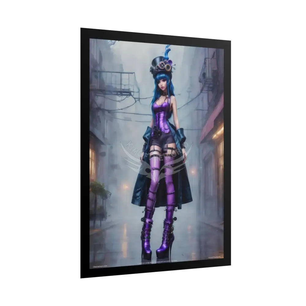 Extreme Towering Anime Giantess Fashion Show Model Rolled Poster — ’Kim of the World’ Tall Stiletto Art Poster