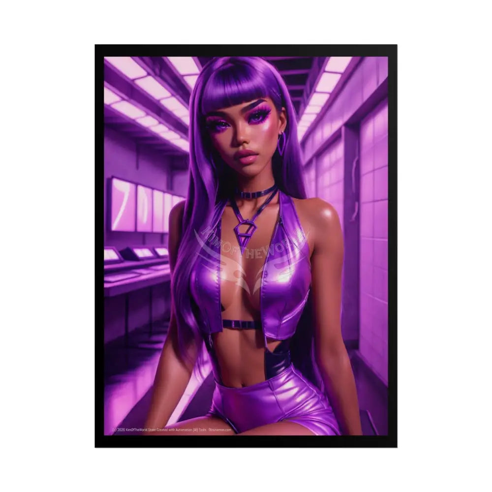 Extreme Towering Anime Giantess Lady Fashion Show Model Rolled Poster — Tall Girl Stiletto Art 18″ x 24″ (Vertical)