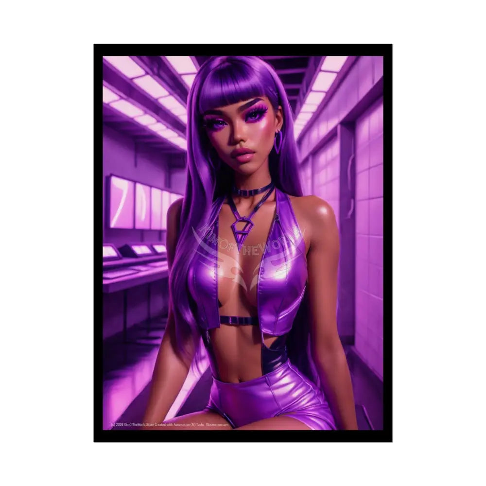 Extreme Towering Anime Giantess Lady Fashion Show Model Rolled Poster — Tall Girl Stiletto Art 18″ x 24″ (Vertical)