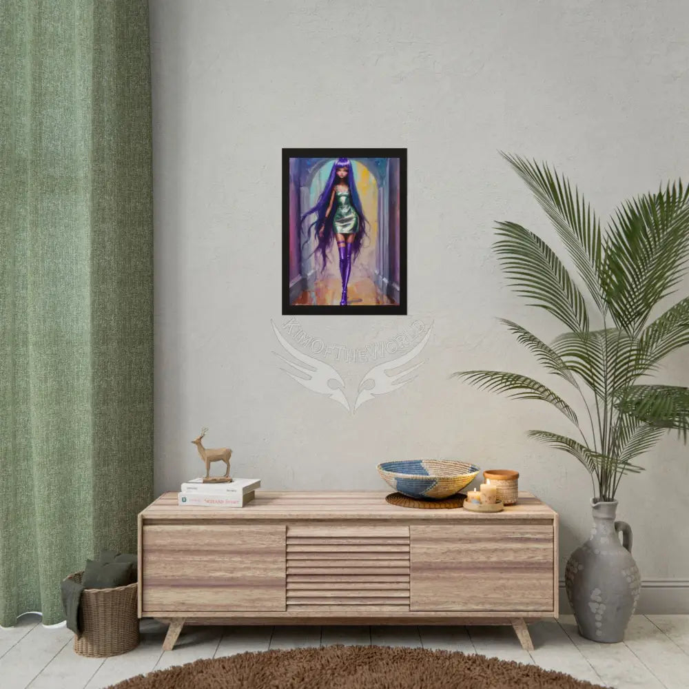 Extreme Towering Anime Giantess Lady Fashion Show Model Rolled Poster — Tall Girl Stiletto Art Poster