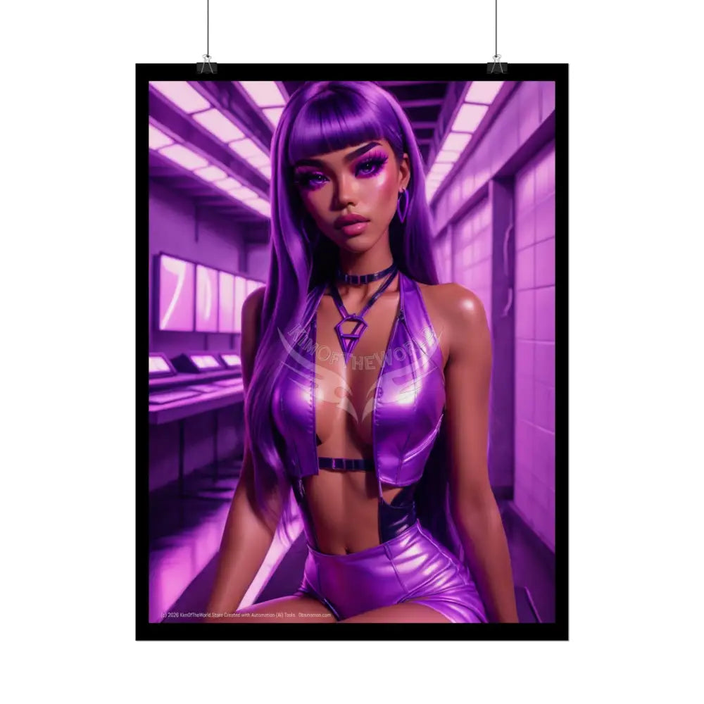 Extreme Towering Anime Giantess Lady Fashion Show Model Rolled Poster — Tall Girl Stiletto Art Poster