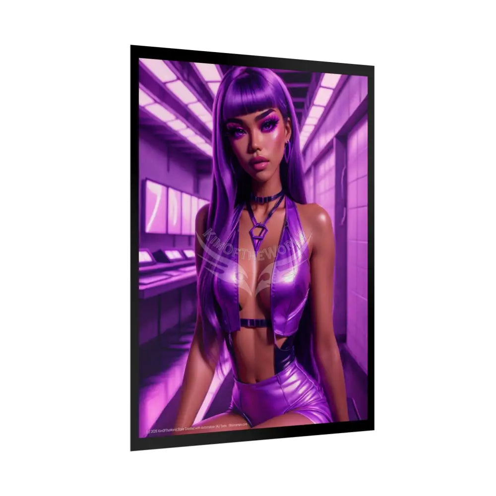 Extreme Towering Anime Giantess Lady Fashion Show Model Rolled Poster — Tall Girl Stiletto Art Poster