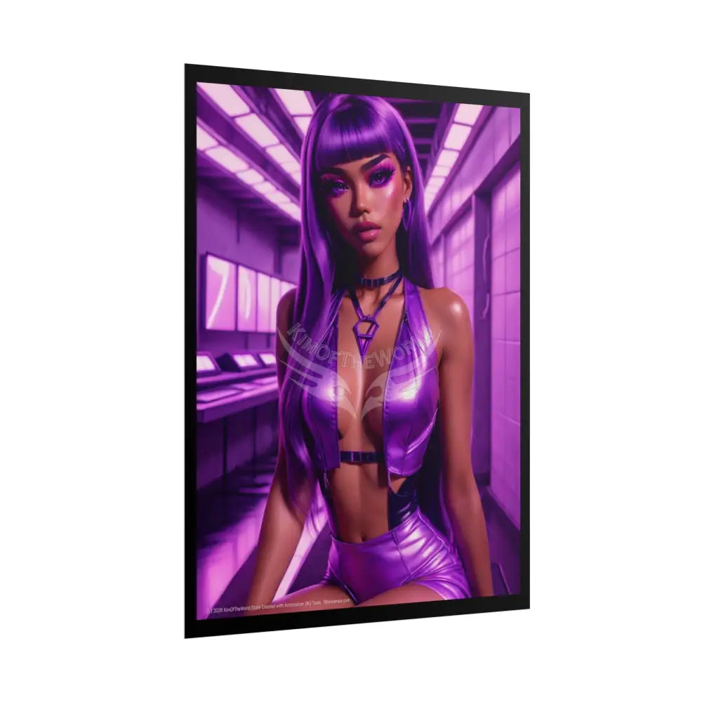 Extreme Towering Anime Giantess Lady Fashion Show Model Rolled Poster — Tall Girl Stiletto Art Poster