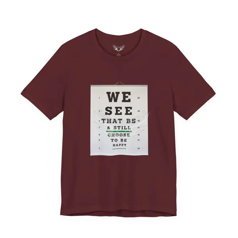 Eye Chart Motivational T-Shirt S / Maroon T-Shirt