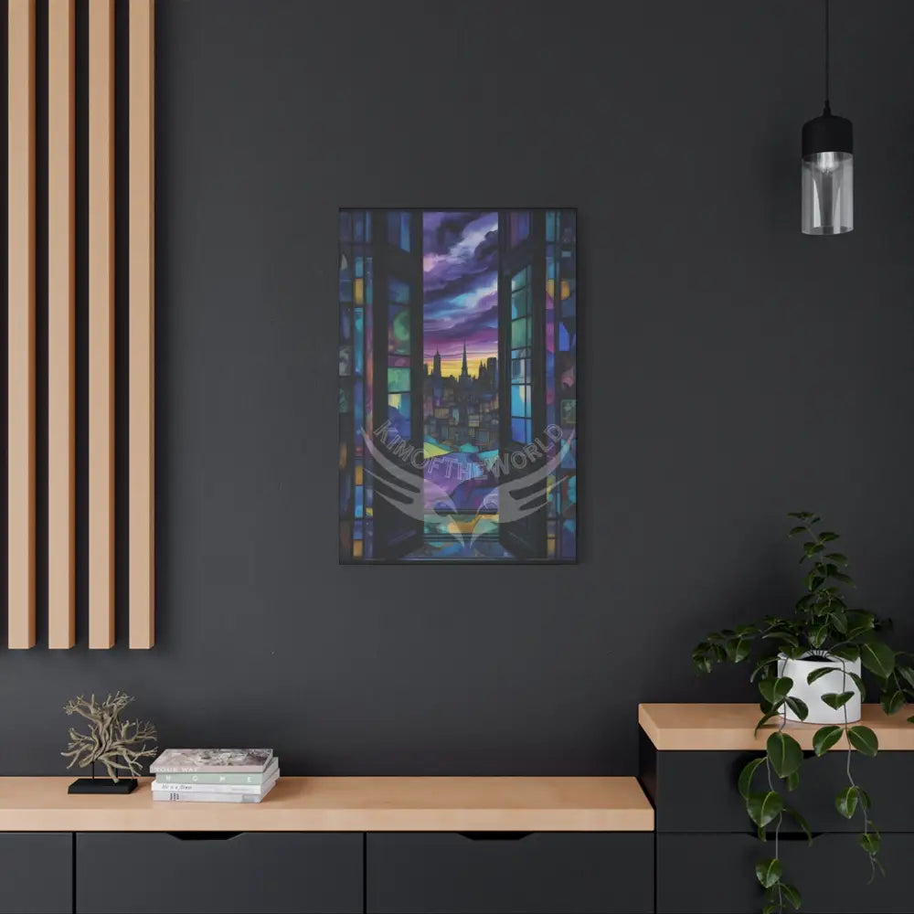Fantasy Blue Magic Doorway Canvas Wall Art — Matte Stretched 1.25’’ 24’’ x 36’’ (Vertical) / 1.25’’ Canvas