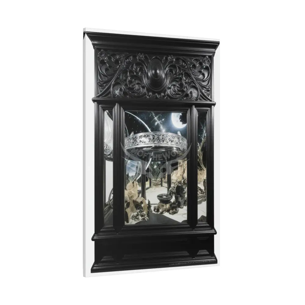 Fantasy Floral 3D Matte Canvas Print Black and White — Laced Multi-Dimensional Wall Art Canvas