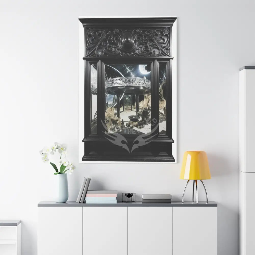 Fantasy Floral 3D Matte Canvas Print Black and White — Laced Multi-Dimensional Wall Art Canvas