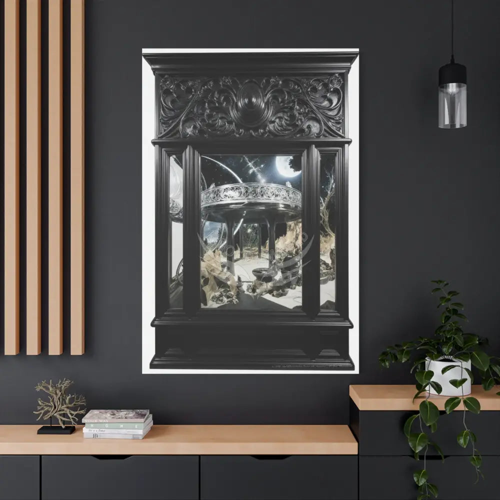 Fantasy Floral 3D Matte Canvas Print Black and White — Laced Multi-Dimensional Wall Art Canvas