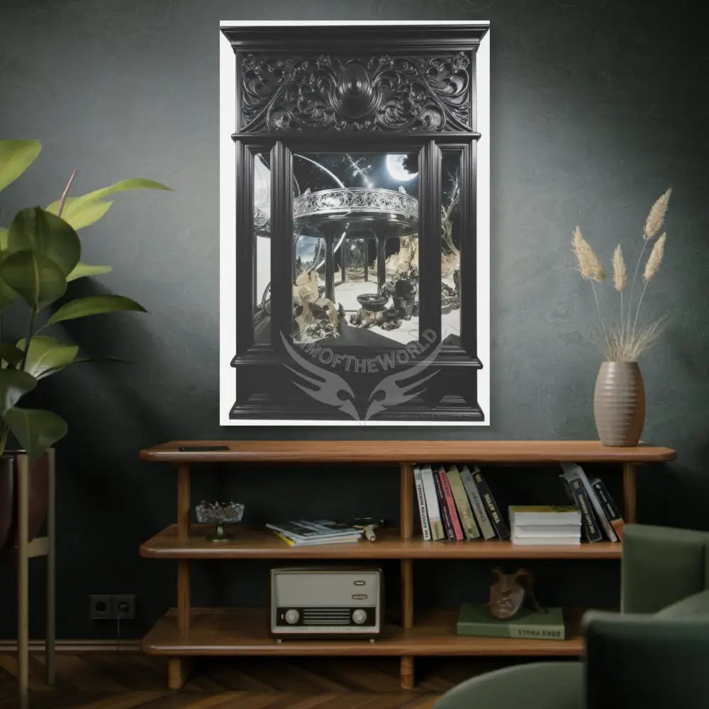 Fantasy Floral 3D Matte Canvas Print Black and White — Laced Multi-Dimensional Wall Art Canvas