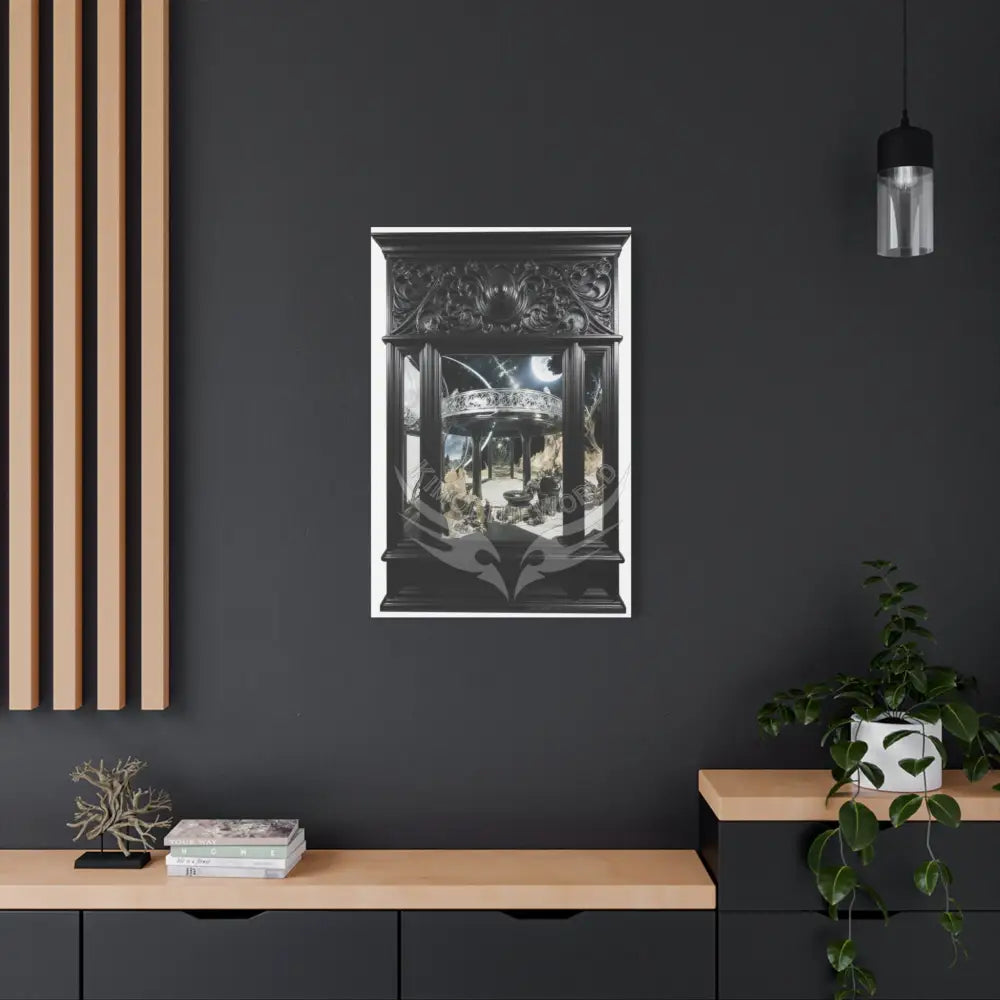 Fantasy Floral 3D Matte Canvas Print Black and White — Laced Multi-Dimensional Wall Art Canvas