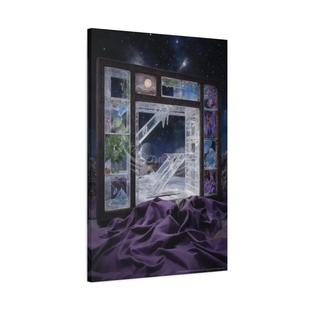 Fantasy Frames & Floral Lace 3D Matte Canvas Print — 3D Laced Multi-Dimensional Wall Art Canvas