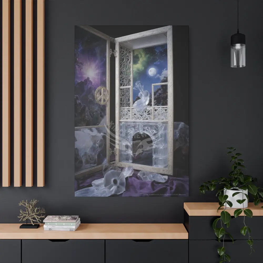 Fantasy Frames & Floral Lace 3D Matte Canvas Print — 3D Laced Multi-Dimensional Wall Art Canvas