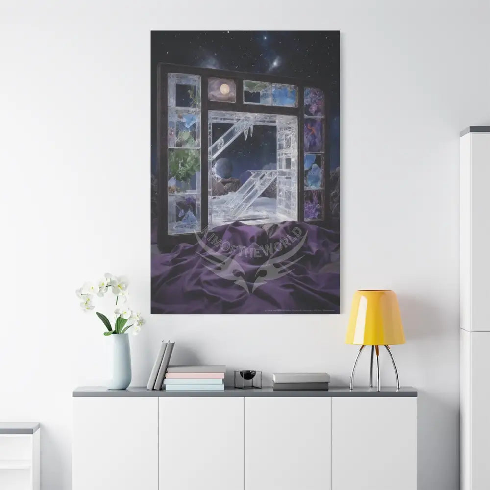 Fantasy Frames & Floral Lace 3D Matte Canvas Print — 3D Laced Multi-Dimensional Wall Art Canvas