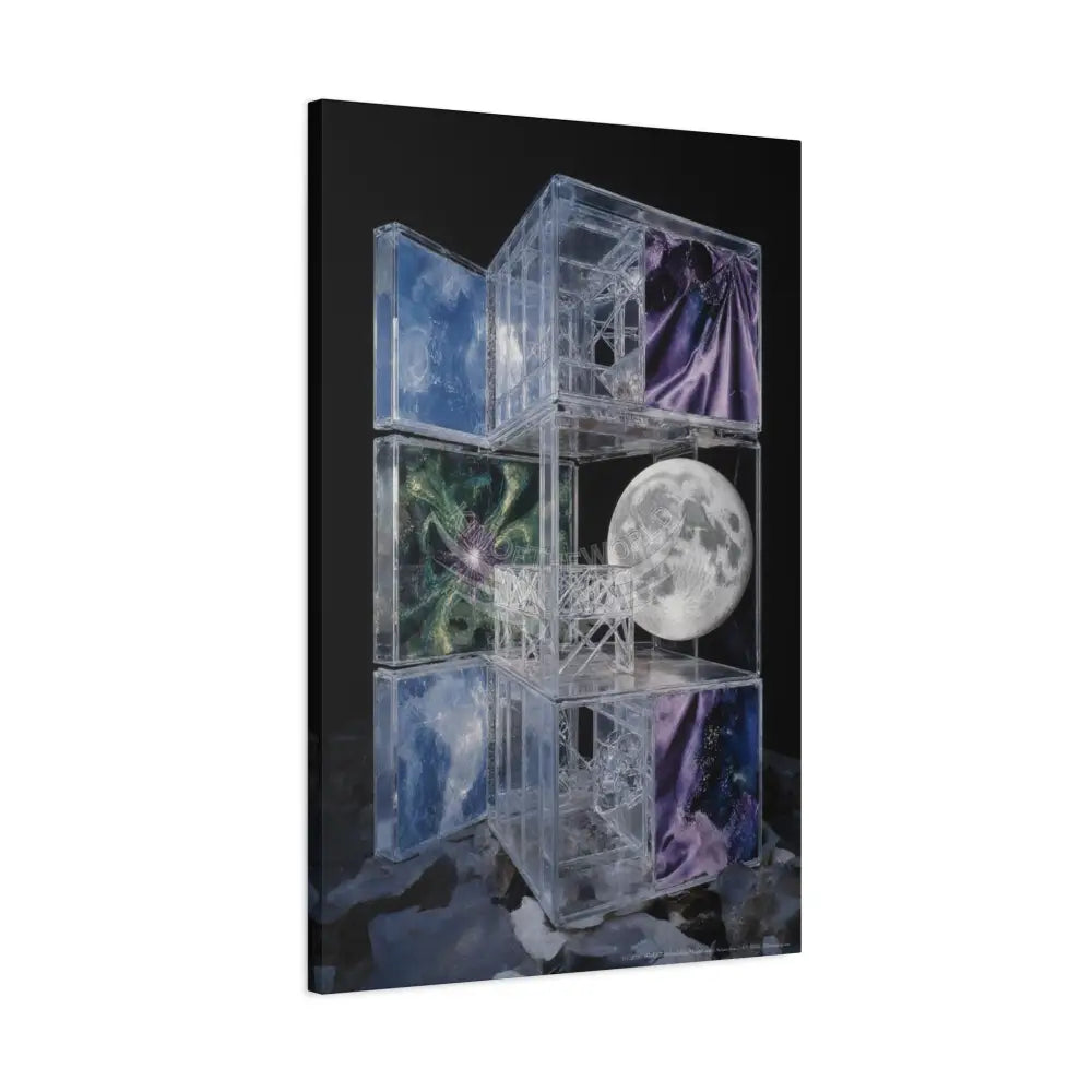 Fantasy Frames & Floral Lace 3D Matte Canvas Print — 3D Laced Multi-Dimensional Wall Art Canvas
