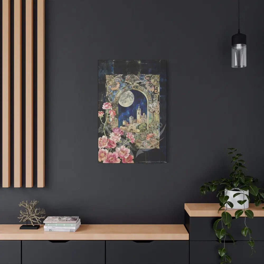 Fantasy Frames & Floral Lace 3D Matte Canvas Print — 3D Laced Multi-Dimensional Wall Art Canvas