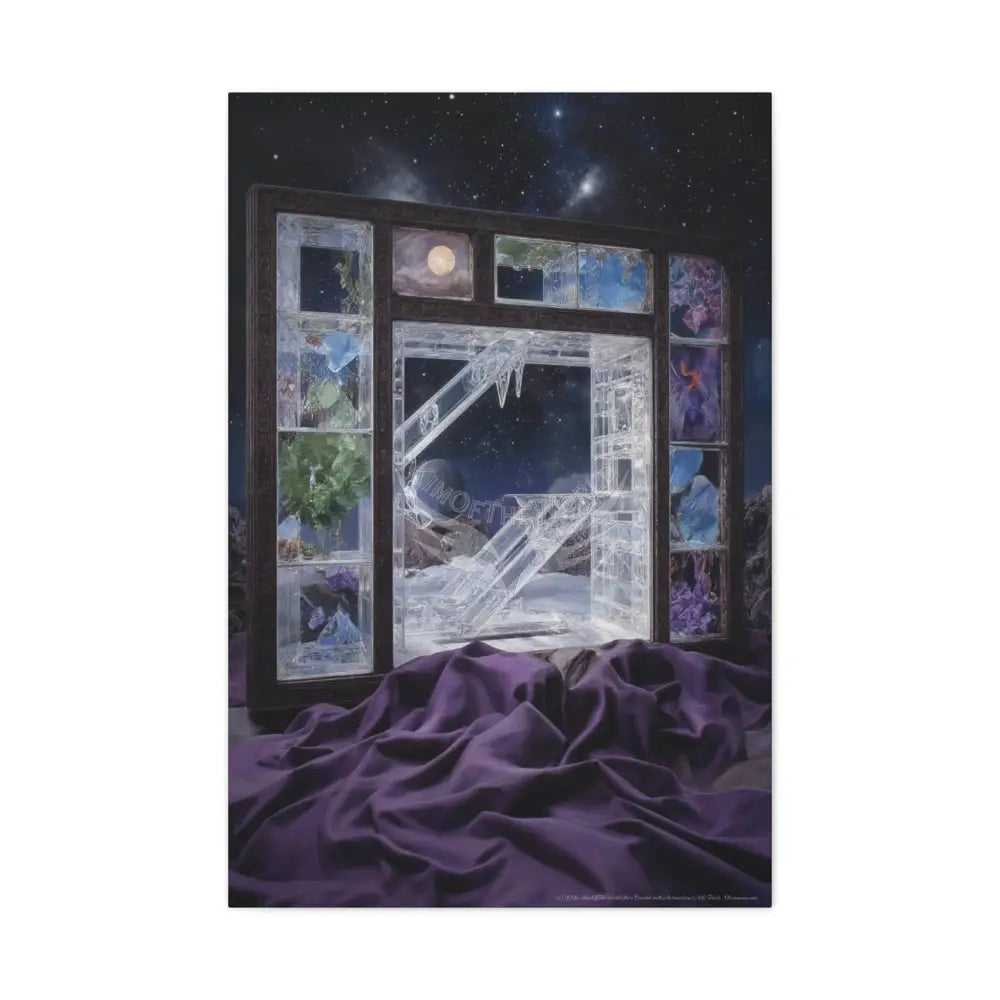 Fantasy Frames & Floral Lace 3D Matte Canvas Print — 3D Laced Multi-Dimensional Wall Art 24’’ x 36’’ (Vertical)