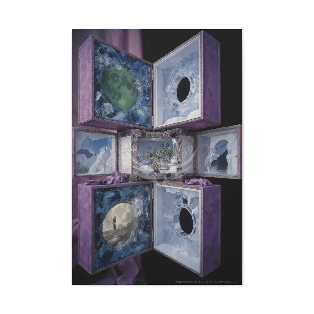 Fantasy Frames & Floral Lace 3D Matte Canvas Print — 3D Laced Multi-Dimensional Wall Art 24’’ x 36’’ (Vertical)