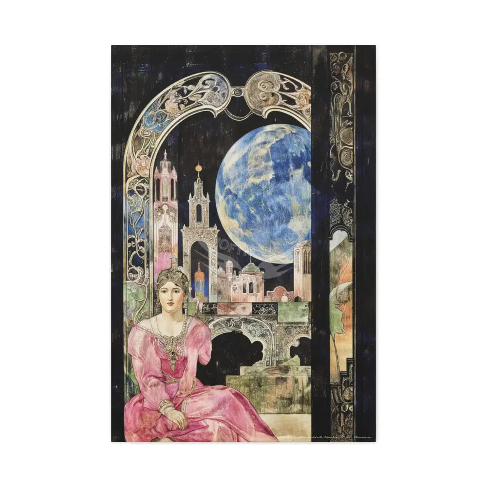 Fantasy Frames & Floral Lace 3D Matte Canvas Print — 3D Laced Multi-Dimensional Wall Art 24’’ x 36’’ (Vertical)