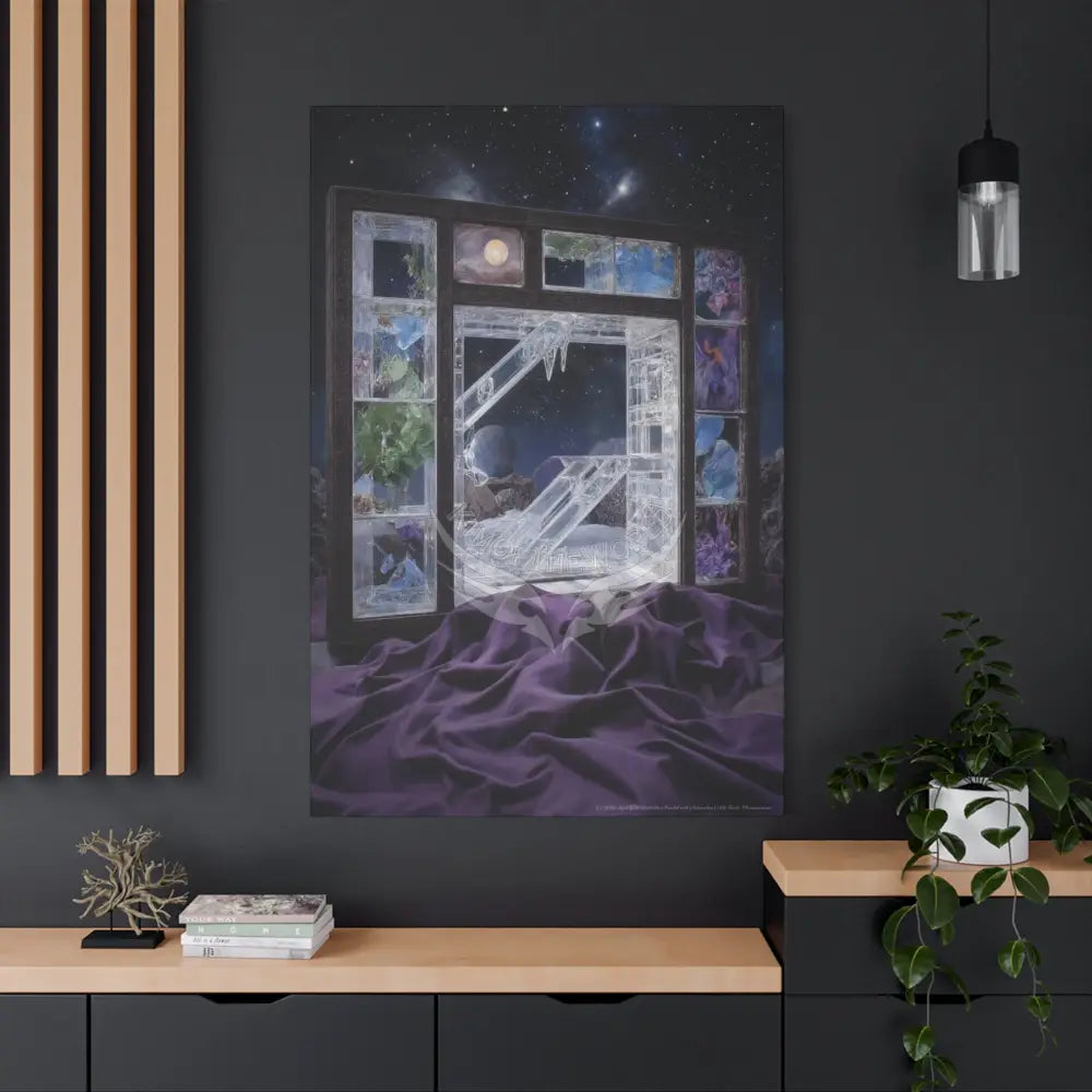 Fantasy Frames & Floral Lace 3D Matte Canvas Print — 3D Laced Multi-Dimensional Wall Art Canvas