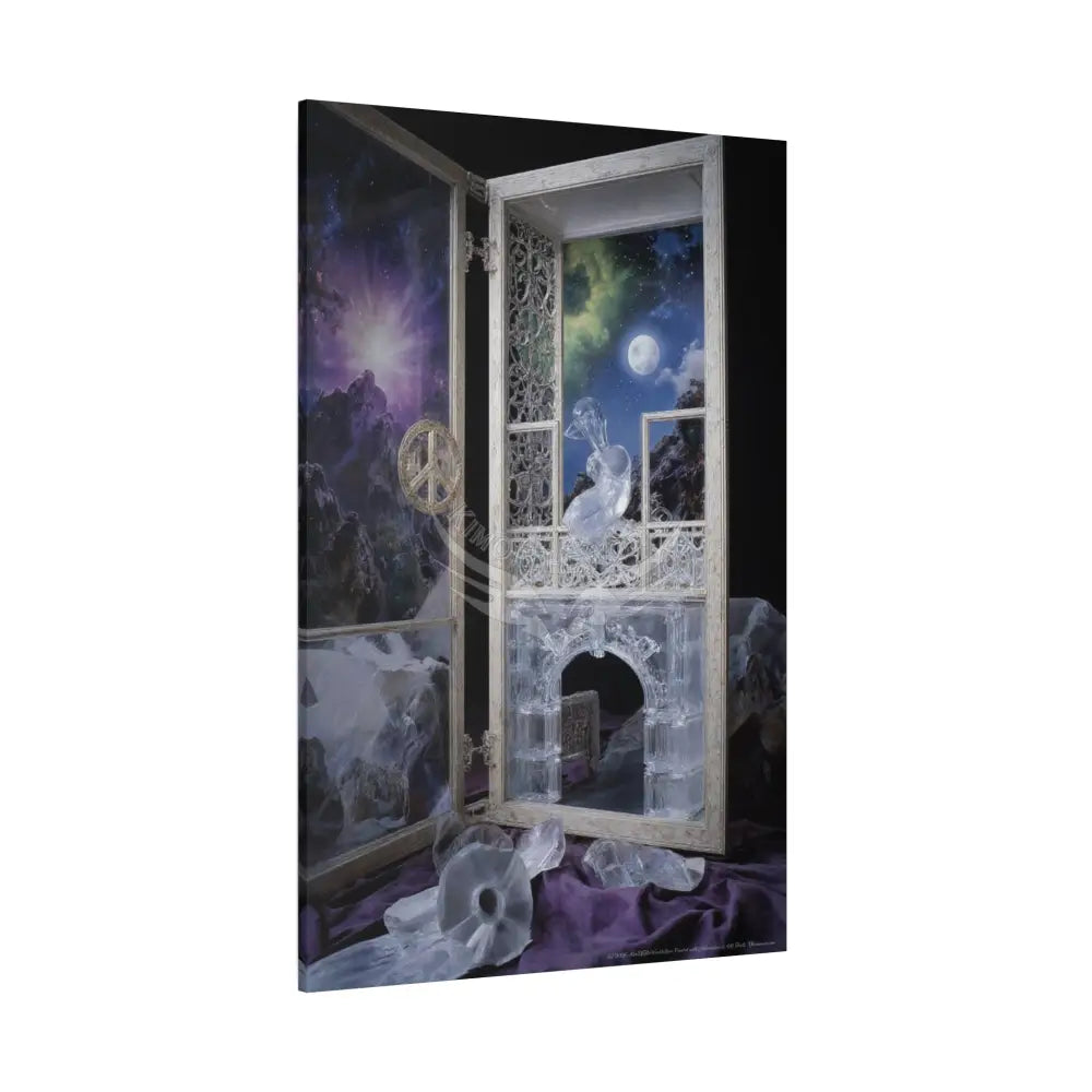 Fantasy Frames & Floral Lace 3D Matte Canvas Print — 3D Laced Multi-Dimensional Wall Art Canvas