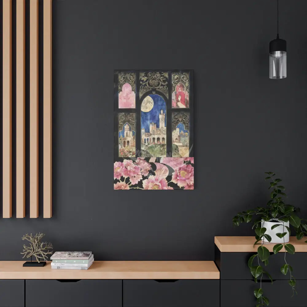 Fantasy Frames & Floral Lace 3D Matte Canvas Print — 3D Laced Multi-Dimensional Wall Art Canvas