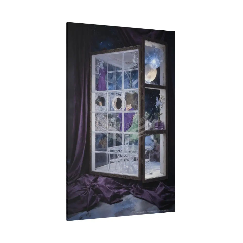 Fantasy Frames & Floral Lace 3D Matte Canvas Print — 3D Laced Multi-Dimensional Wall Art Canvas