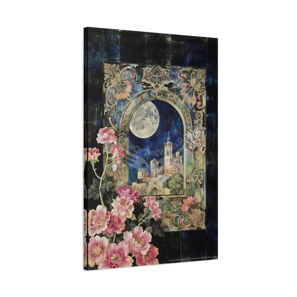 Fantasy Frames & Floral Lace 3D Matte Canvas Print — 3D Laced Multi-Dimensional Wall Art Canvas
