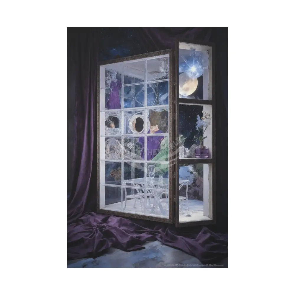 Fantasy Frames & Floral Lace 3D Matte Canvas Print — 3D Laced Multi-Dimensional Wall Art 40’’ x 60’’ (Vertical)