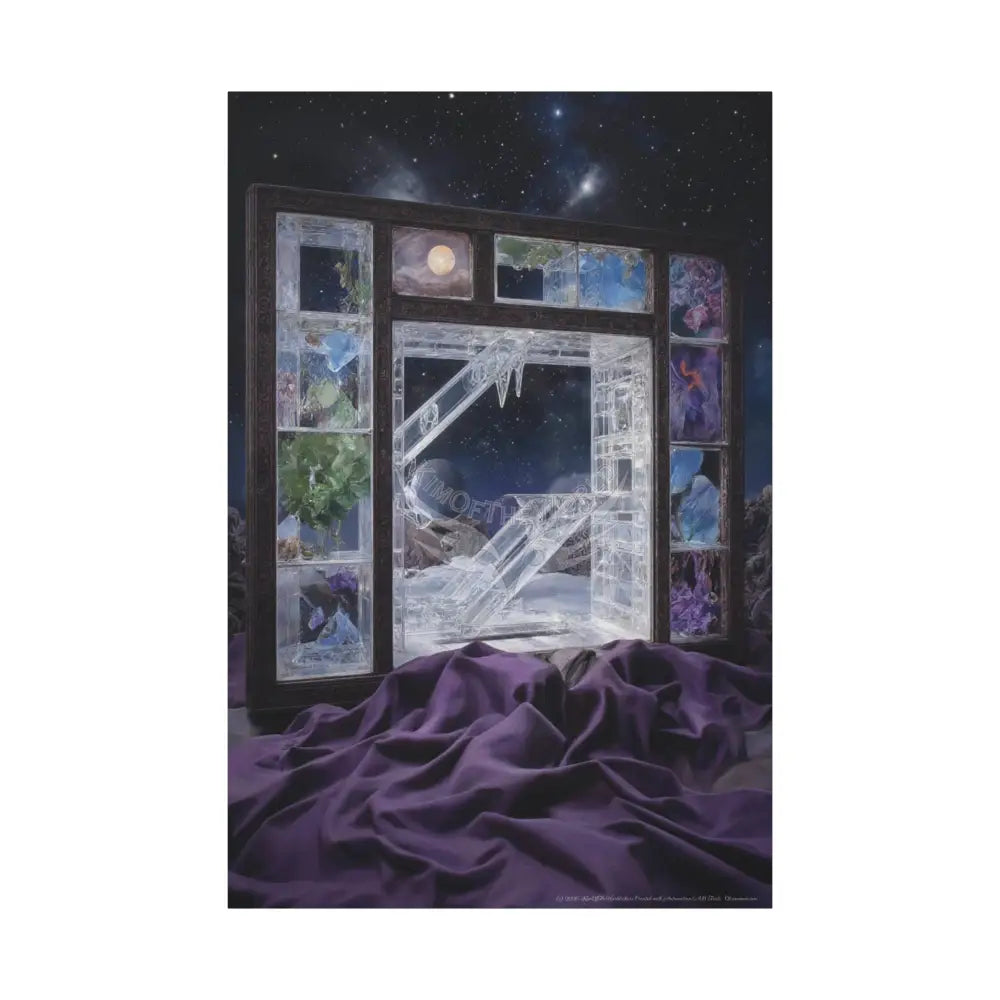 Fantasy Frames & Floral Lace 3D Matte Canvas Print — 3D Laced Multi-Dimensional Wall Art 40’’ x 60’’ (Vertical)