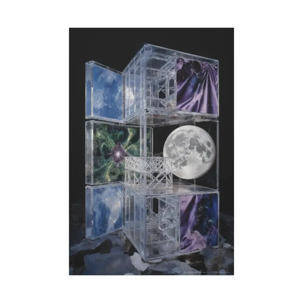 Fantasy Frames & Floral Lace 3D Matte Canvas Print — 3D Laced Multi-Dimensional Wall Art 40’’ x 60’’ (Vertical)