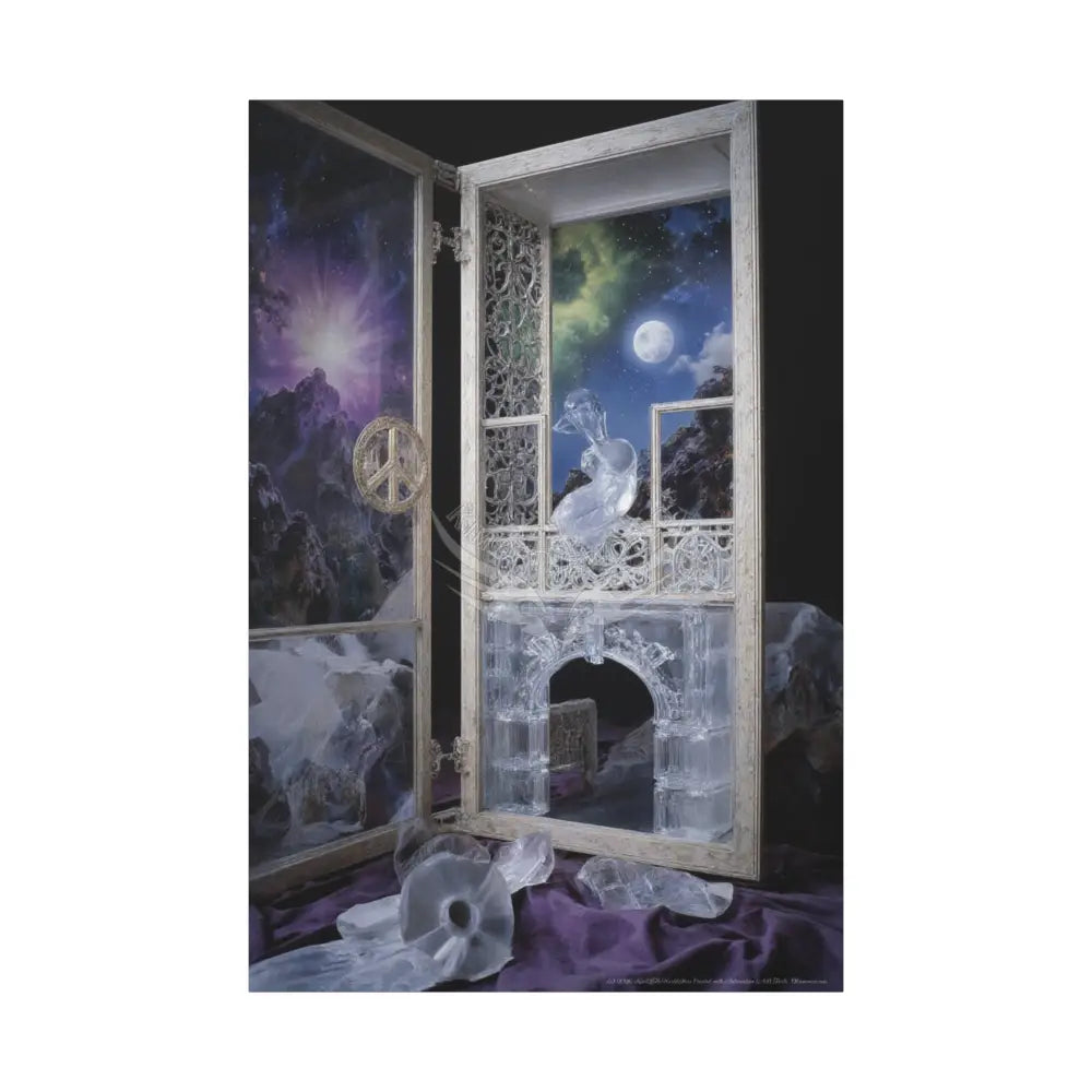 Fantasy Frames & Floral Lace 3D Matte Canvas Print — 3D Laced Multi-Dimensional Wall Art 40’’ x 60’’ (Vertical)