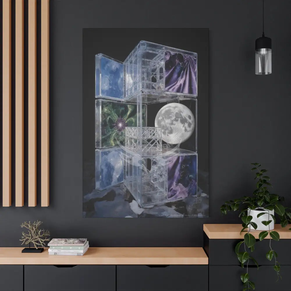 Fantasy Frames & Floral Lace 3D Matte Canvas Print — 3D Laced Multi-Dimensional Wall Art Canvas