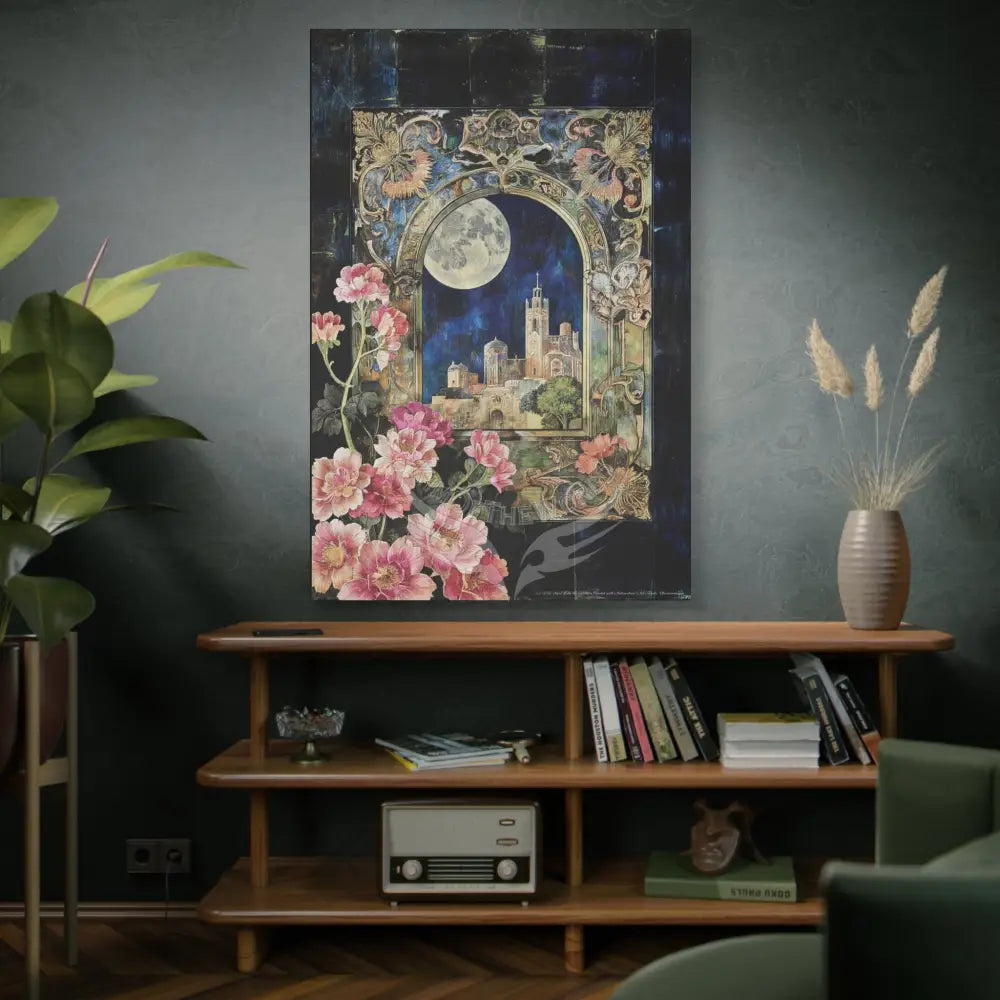 Fantasy Frames & Floral Lace 3D Matte Canvas Print — 3D Laced Multi-Dimensional Wall Art Canvas