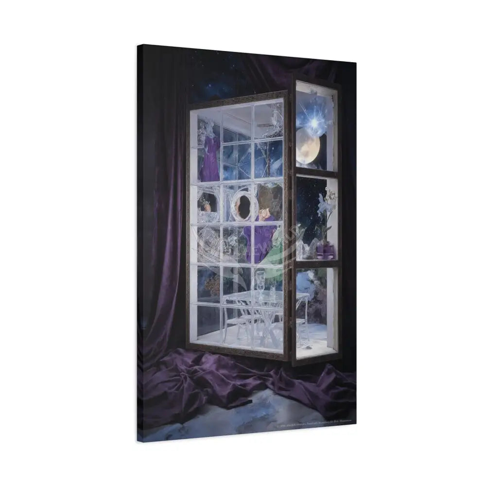 Fantasy Frames & Floral Lace 3D Matte Canvas Print — 3D Laced Multi-Dimensional Wall Art Canvas
