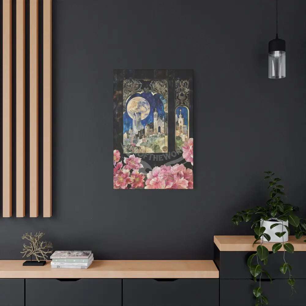 Fantasy Frames & Floral Lace 3D Matte Canvas Print — 3D Laced Multi-Dimensional Wall Art Canvas