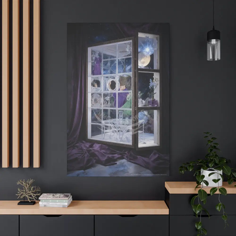 Fantasy Frames & Floral Lace 3D Matte Canvas Print — 3D Laced Multi-Dimensional Wall Art Canvas