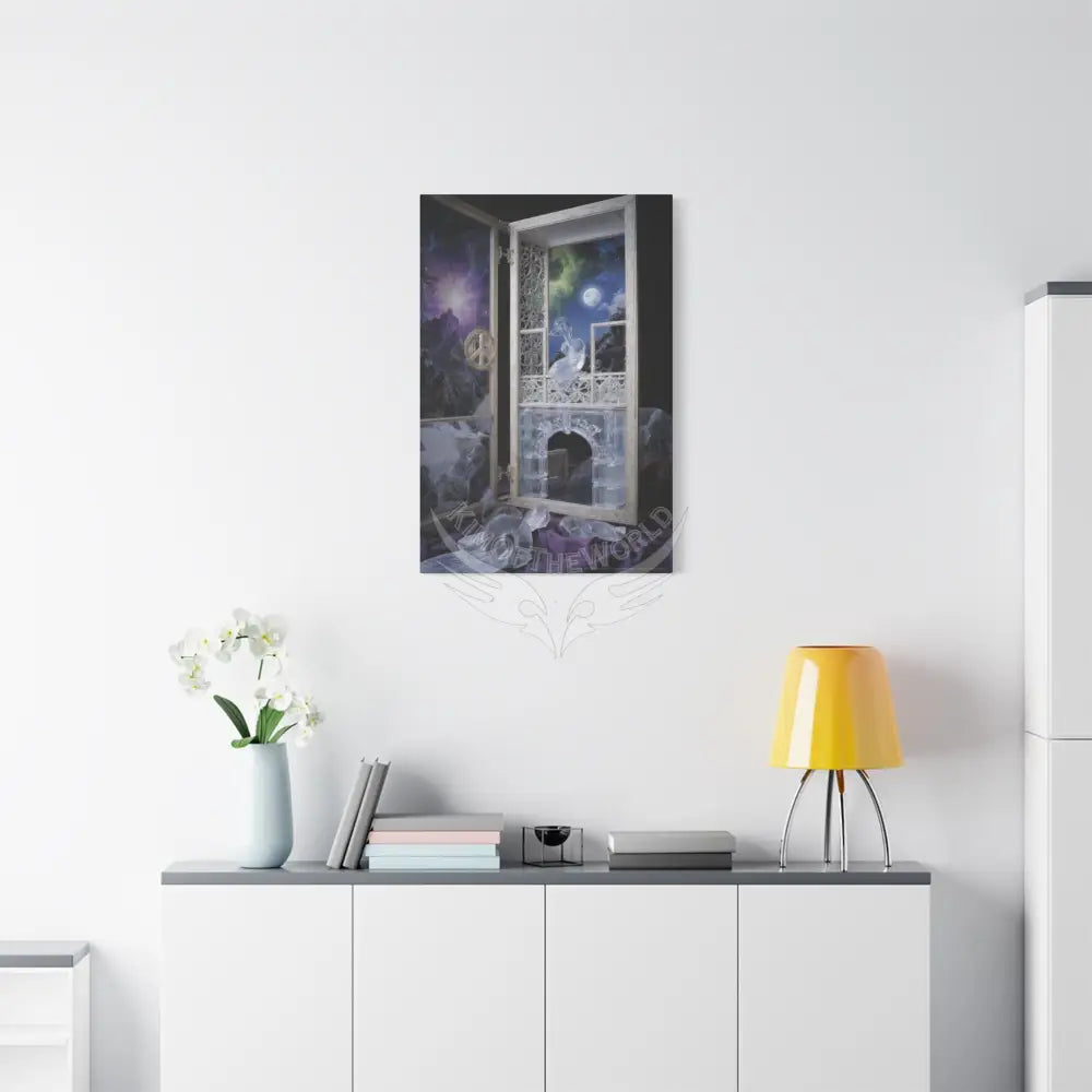 Fantasy Frames & Floral Lace 3D Matte Canvas Print — 3D Laced Multi-Dimensional Wall Art Canvas