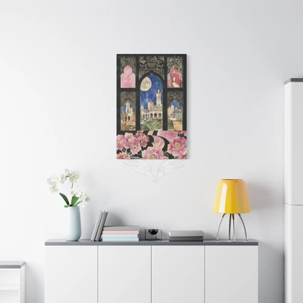 Fantasy Frames & Floral Lace 3D Matte Canvas Print — 3D Laced Multi-Dimensional Wall Art Canvas