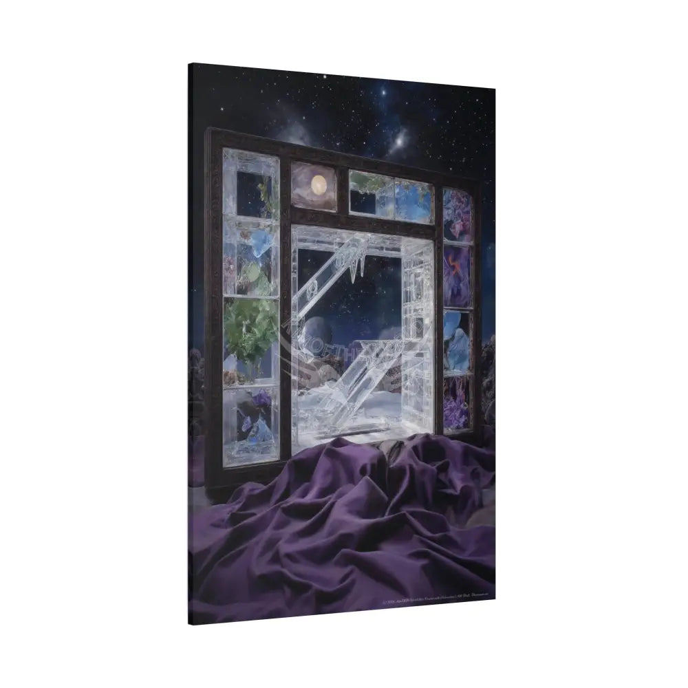 Fantasy Frames & Floral Lace 3D Matte Canvas Print — 3D Laced Multi-Dimensional Wall Art Canvas