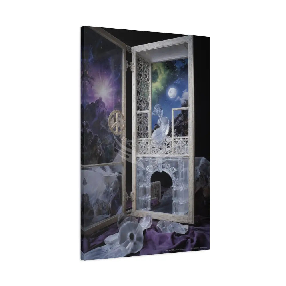 Fantasy Frames & Floral Lace 3D Matte Canvas Print — 3D Laced Multi-Dimensional Wall Art Canvas