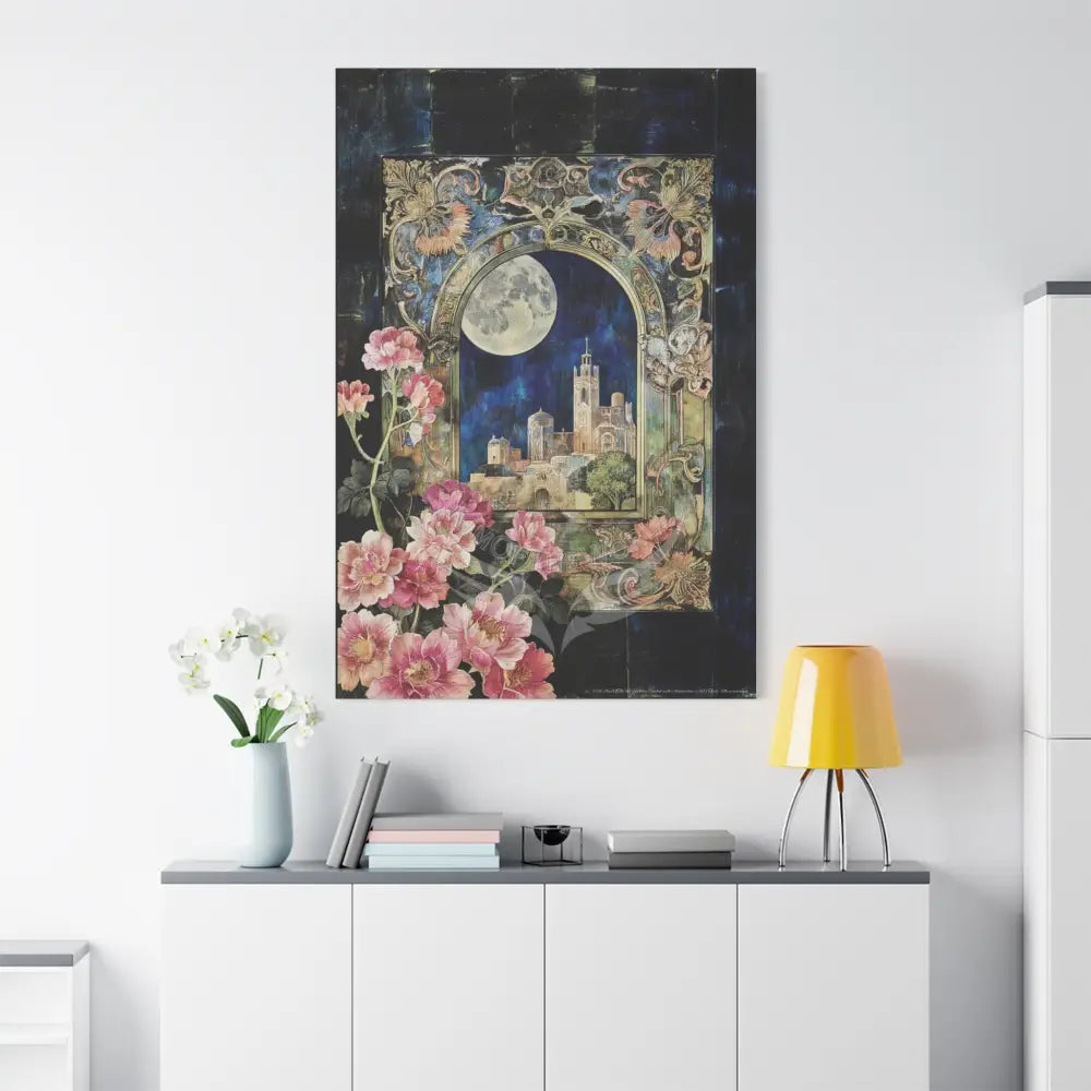 Fantasy Frames & Floral Lace 3D Matte Canvas Print — 3D Laced Multi-Dimensional Wall Art Canvas