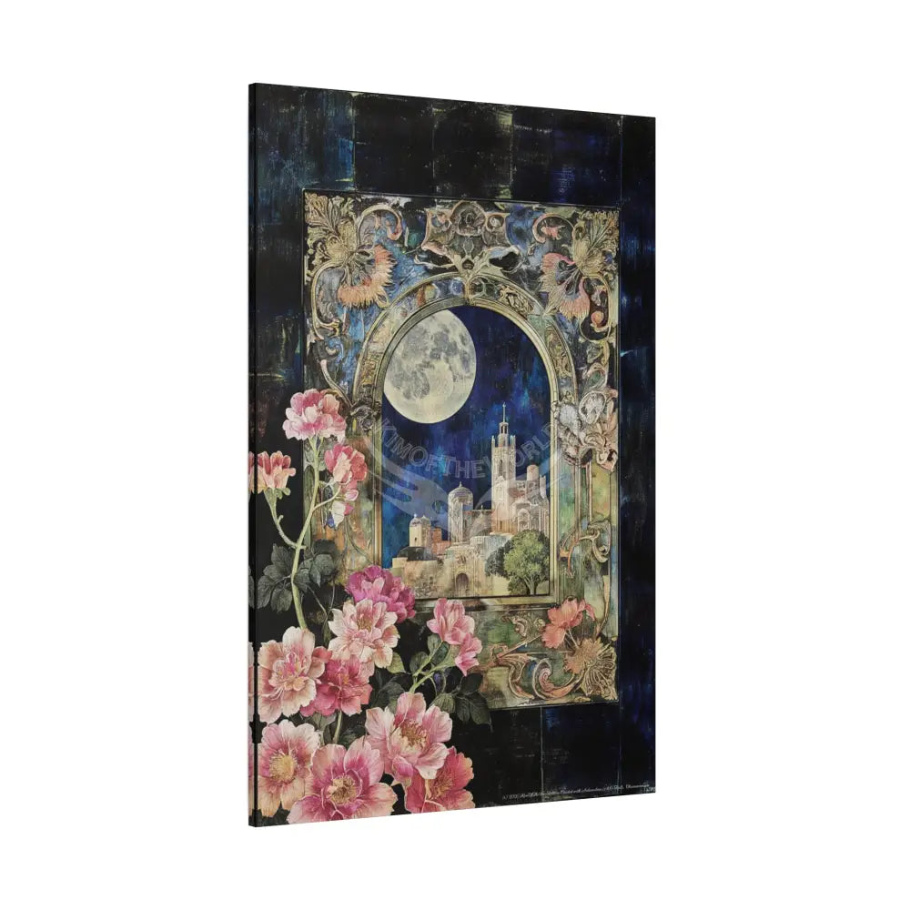 Fantasy Frames & Floral Lace 3D Matte Canvas Print — 3D Laced Multi-Dimensional Wall Art Canvas