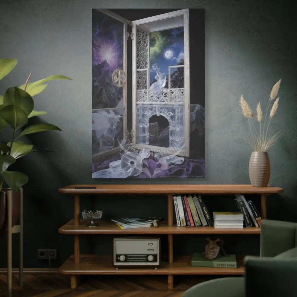 Fantasy Frames & Floral Lace 3D Matte Canvas Print — 3D Laced Multi-Dimensional Wall Art Canvas