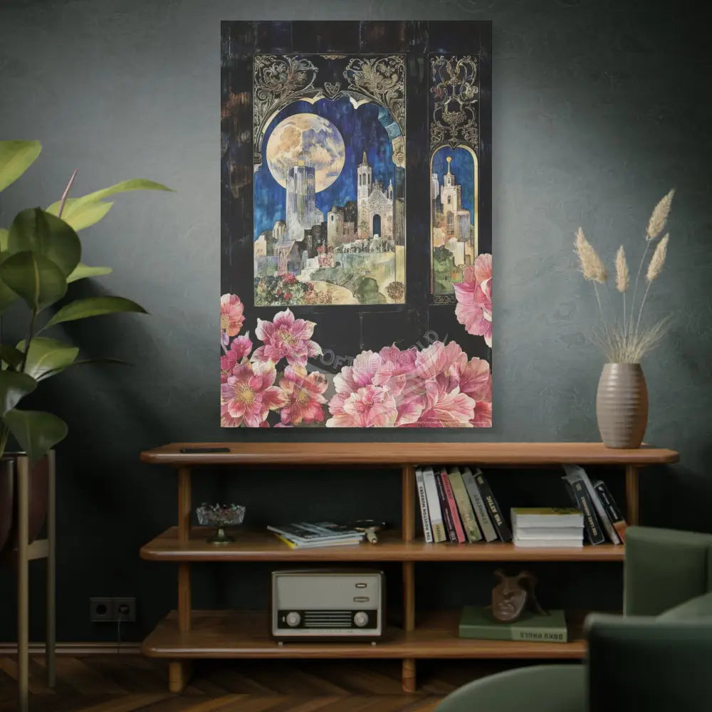 Fantasy Frames & Floral Lace 3D Matte Canvas Print — 3D Laced Multi-Dimensional Wall Art Canvas